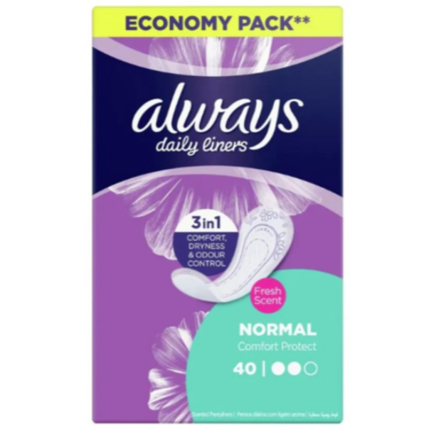 ALWAYS DAILY LINERS (NORMAL COMFORT PROTECT)-40PANTYLINERS