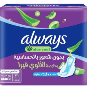 ALWAYS ALOE COOL MAXI THICK LONG PADS 30S